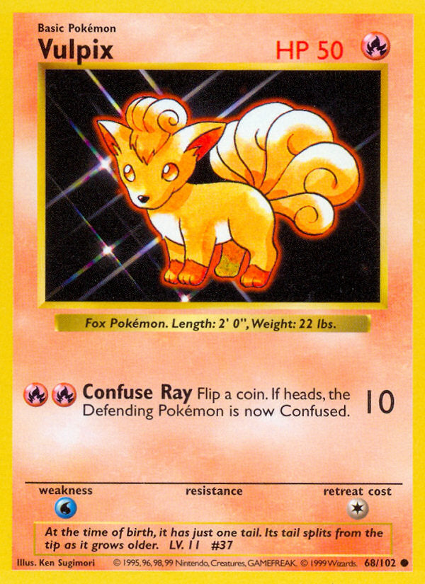 Base set Vulpix #68/102 shadowless
